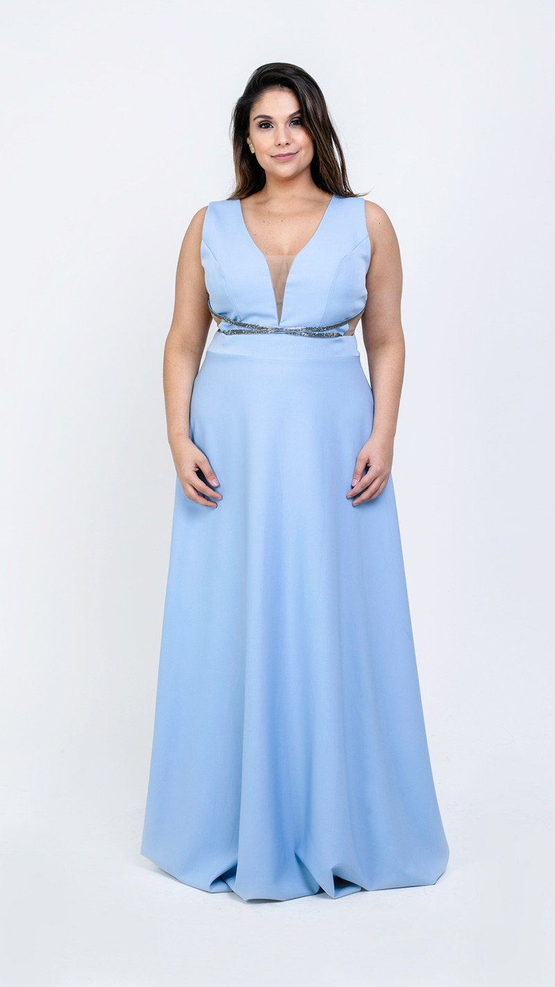 Madrinhas de Azul Serenity  Plus size vestidos formais, Vestido